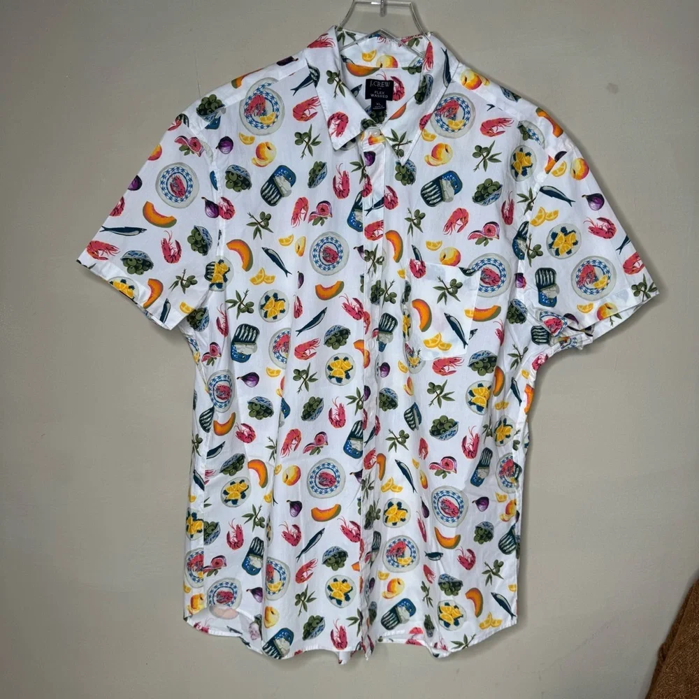 J. Crew Short-sleeve printed flex casual shirt size small